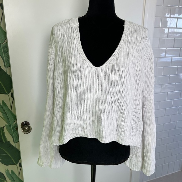 Free People Sweaters Free People Damsel Bell Flare Sleeve Knit Sweater M - Picture 8 of 13
